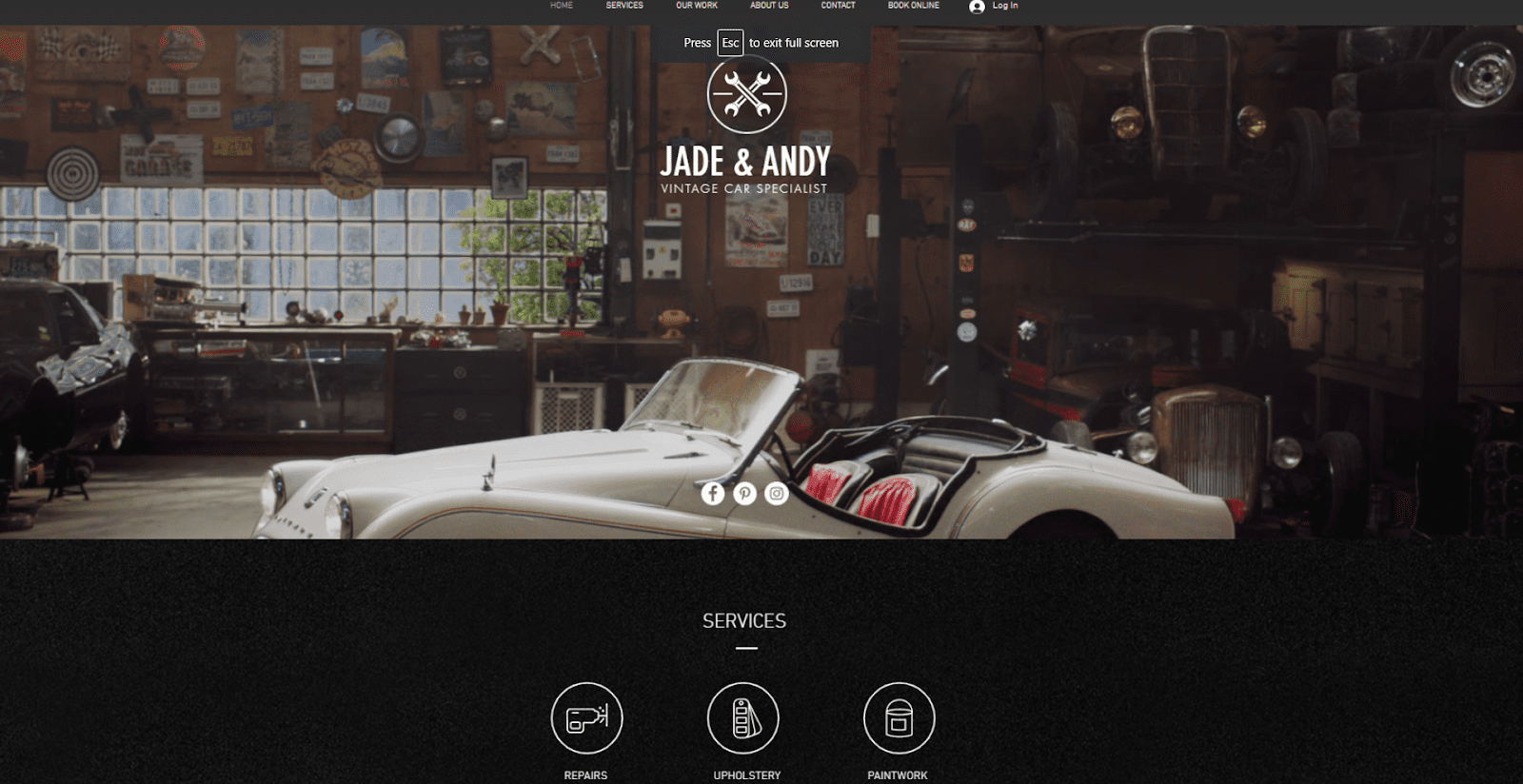 Wix Vintage Car Template