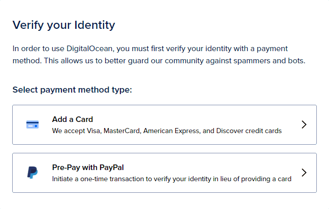 DigitalOcean identity verification