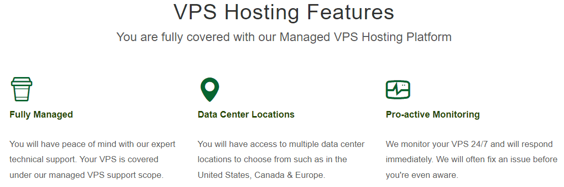 Feature list for GreenGeeks' managed VPS