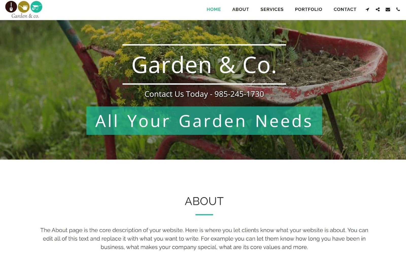 SITE123 Garden & Co. template