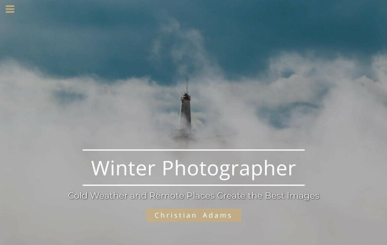SITE123 Winter Photographer template.
