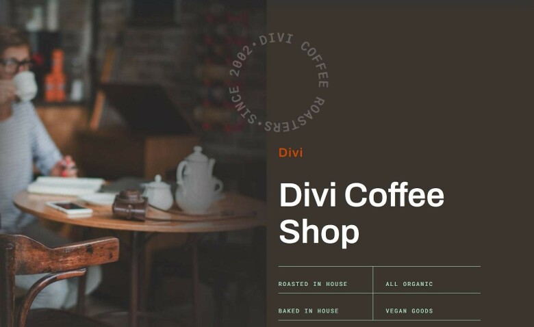 Divi Cafe Landing Page.