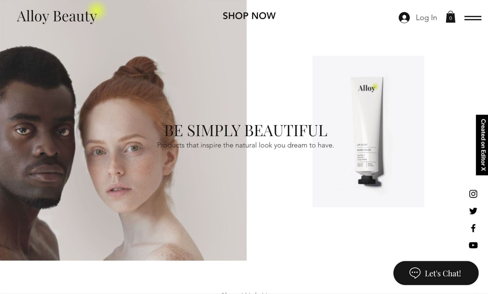 Editor X Beauty Store template