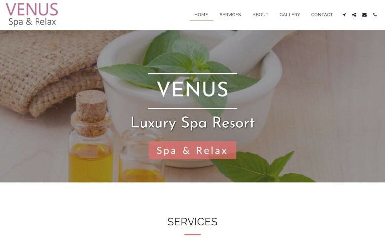 SITE123 Venus Spa template.