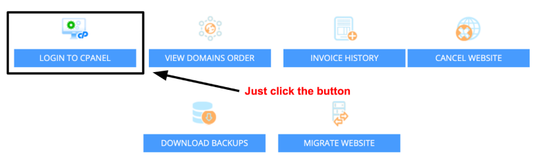 cPanel login button