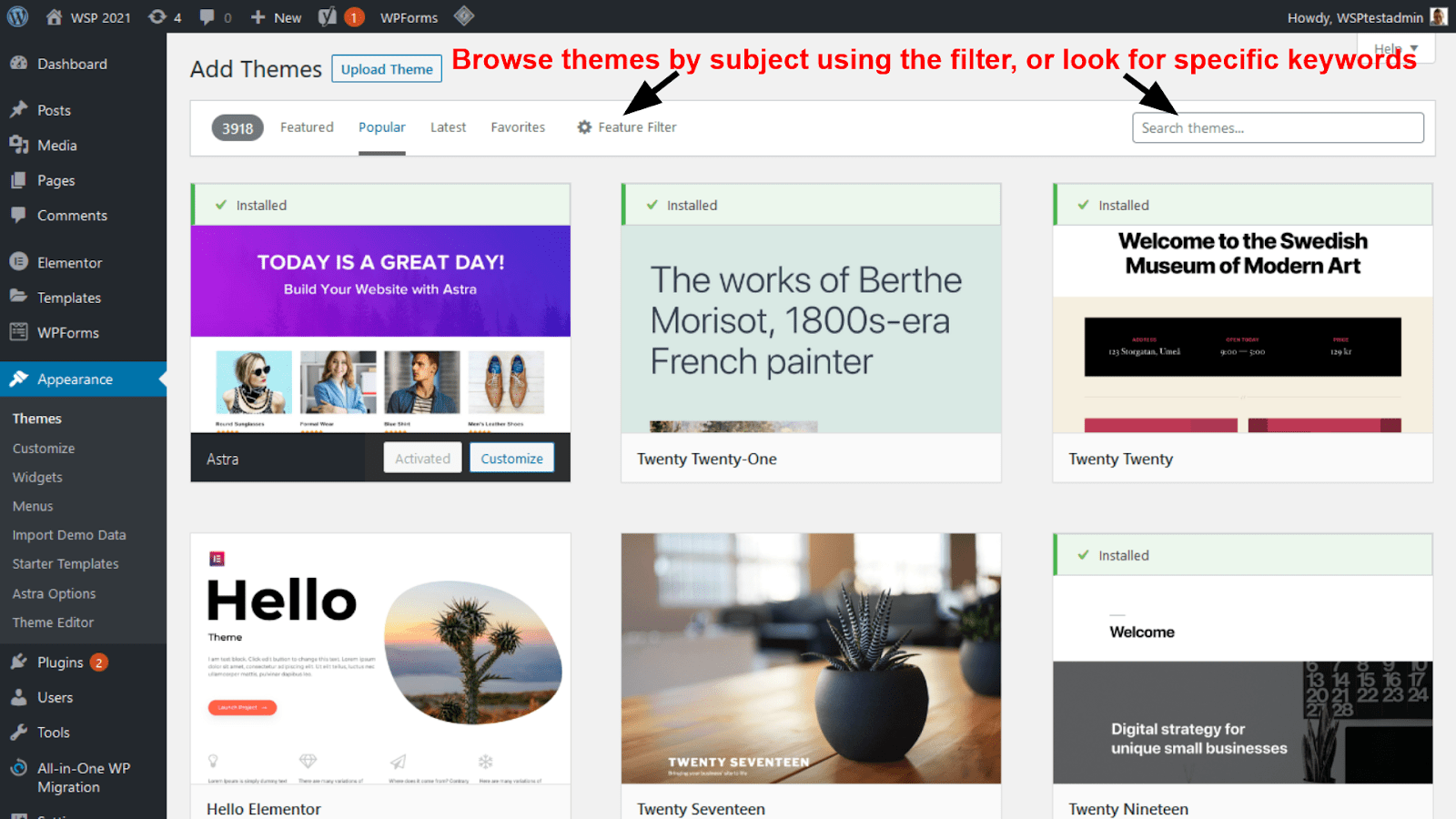 WordPress - themes marketplace