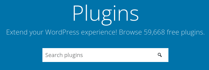 WordPress plugins search bar