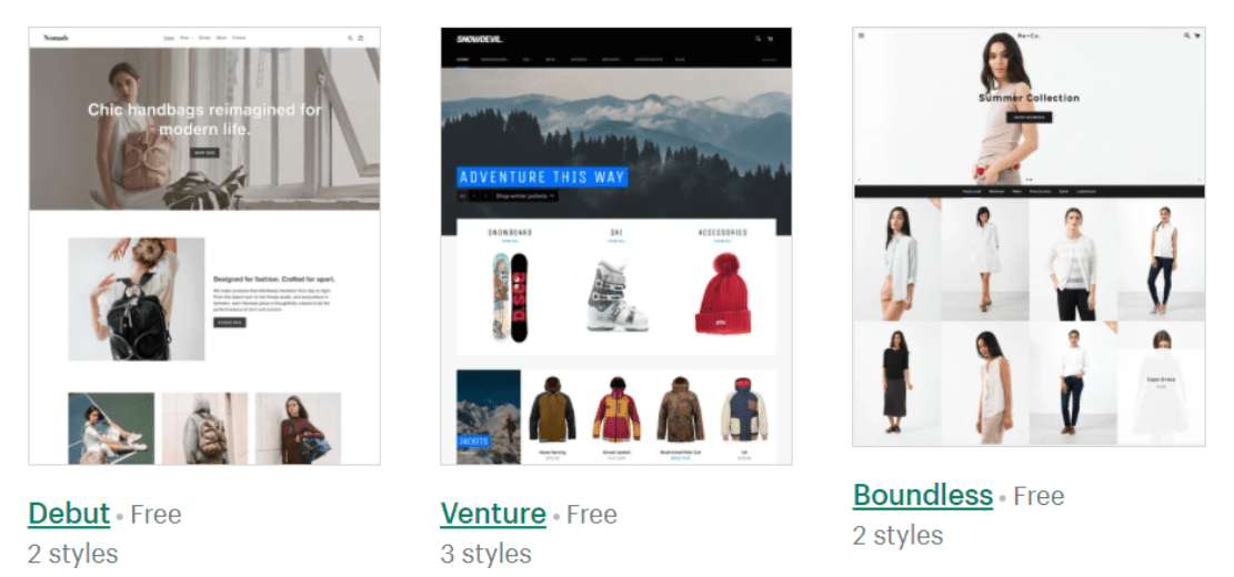 Shopify Gratis Temaer