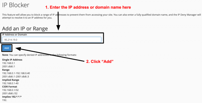 cPanel IP Blocker