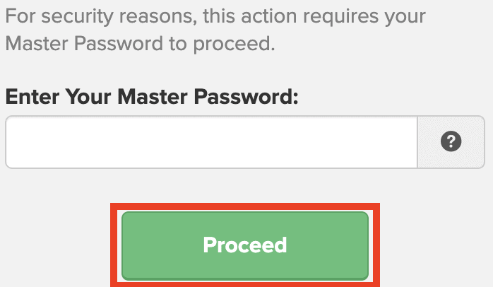 FastComet, enter master password to proceed