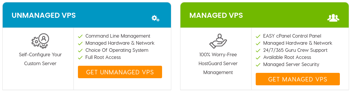 A2 Hosting managed vs unmanaged VPS hosting