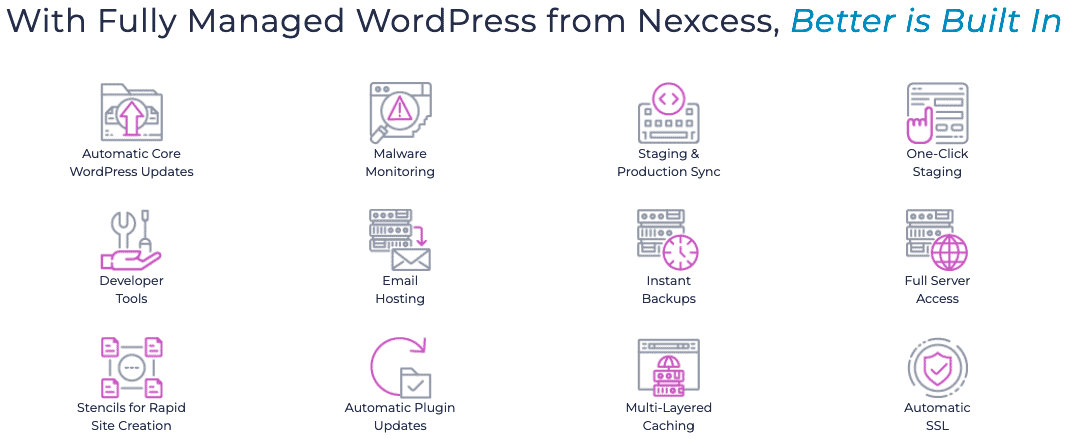 Nexcess, managed WP hosting features