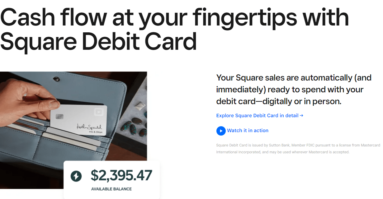 Square checking account