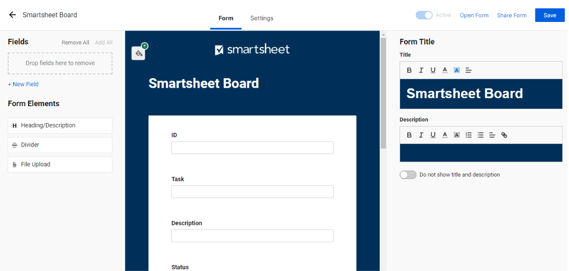 Smartsheet Form Builder