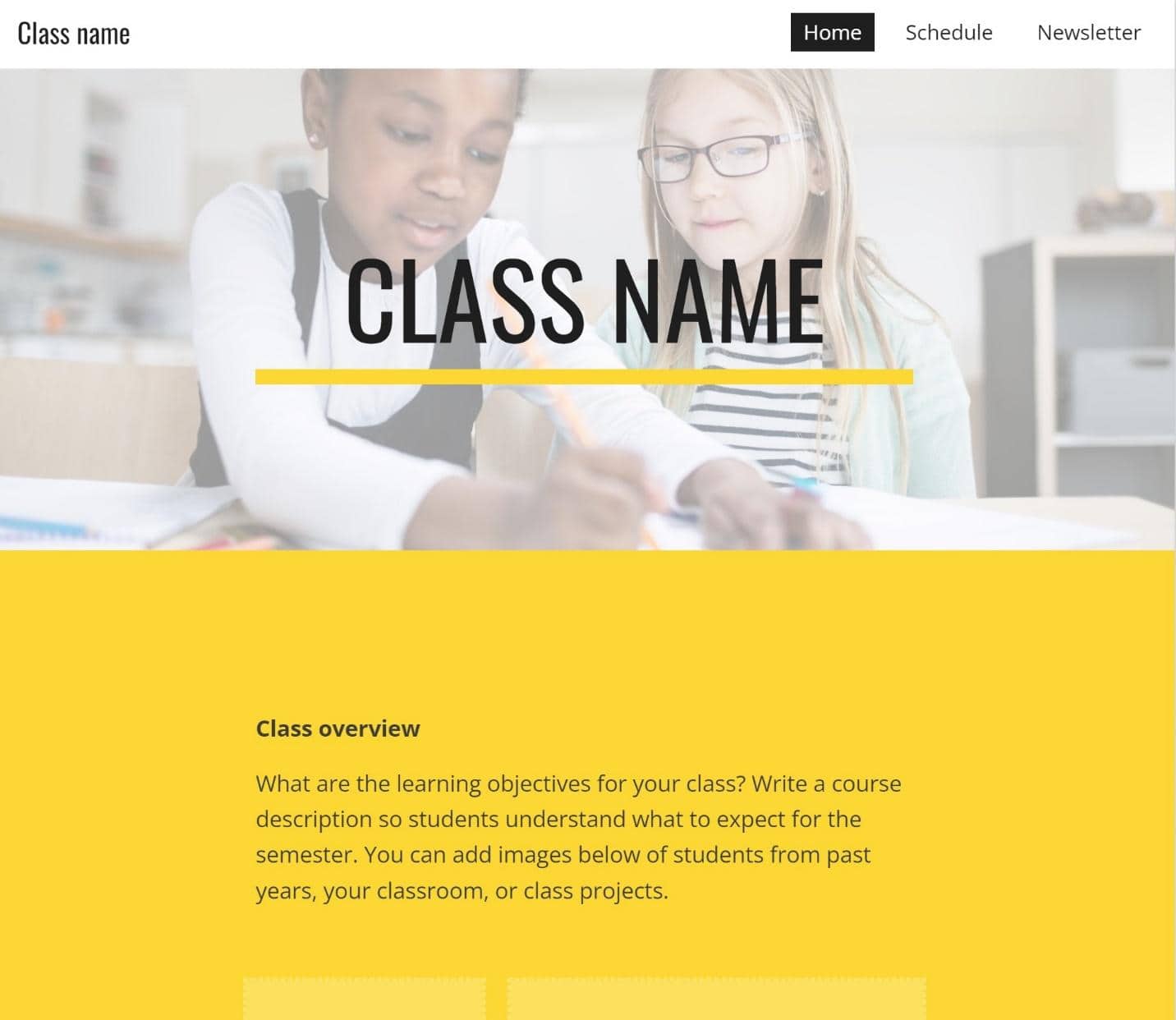 Modèle de classe Google Sites