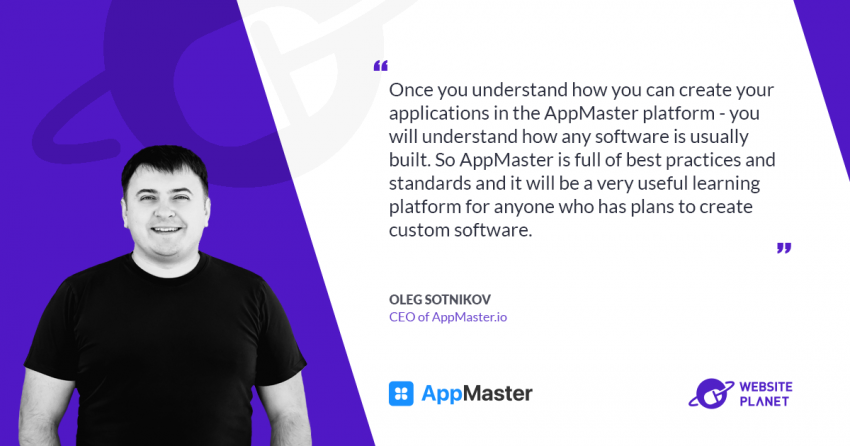 App creation using a no-code platform and UX with AppMaster.io