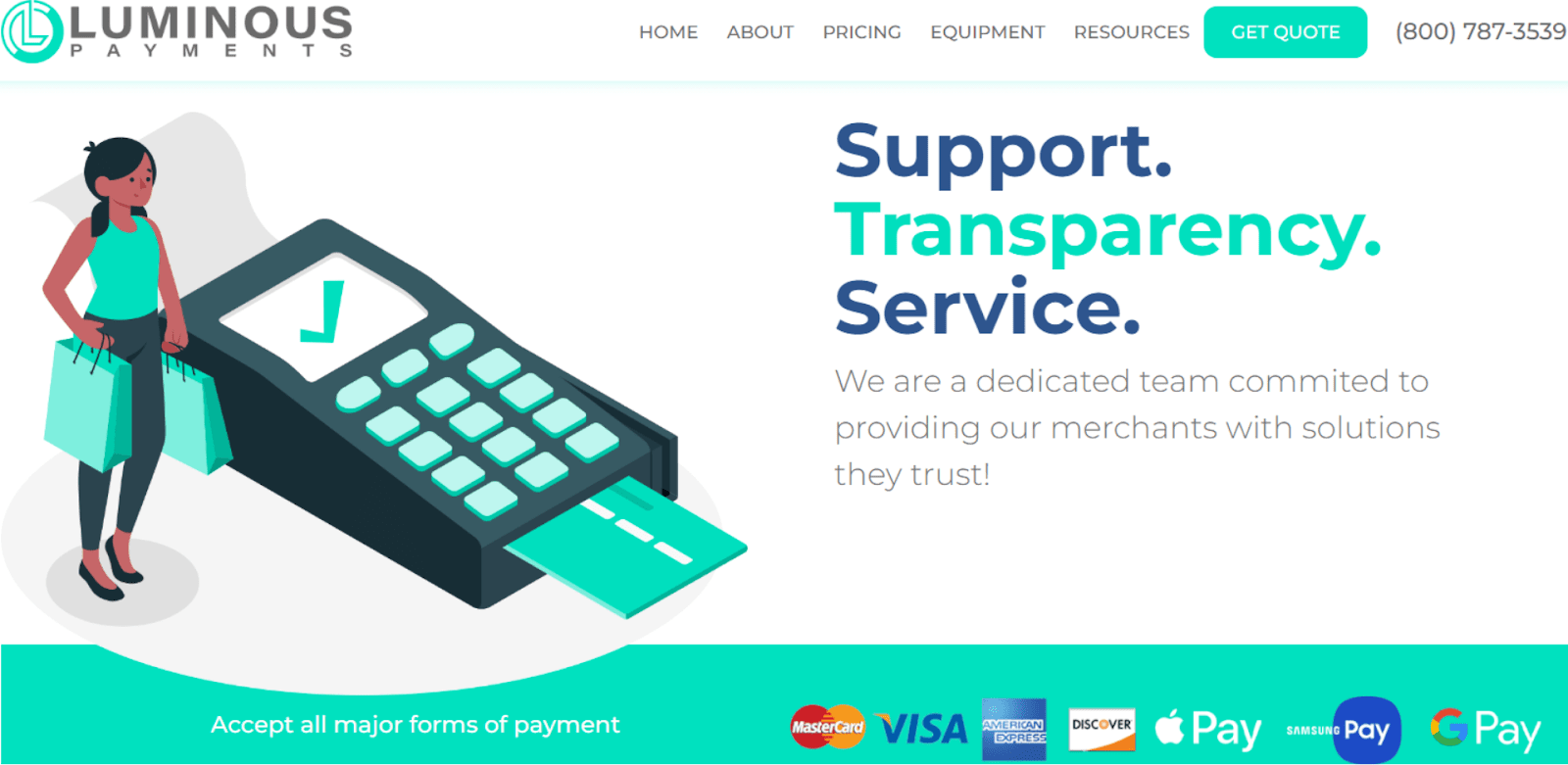Luminous Payments Homepage