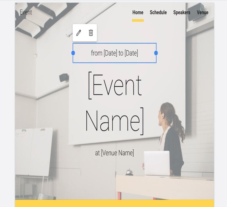 Modelli Google Sites per eventi.