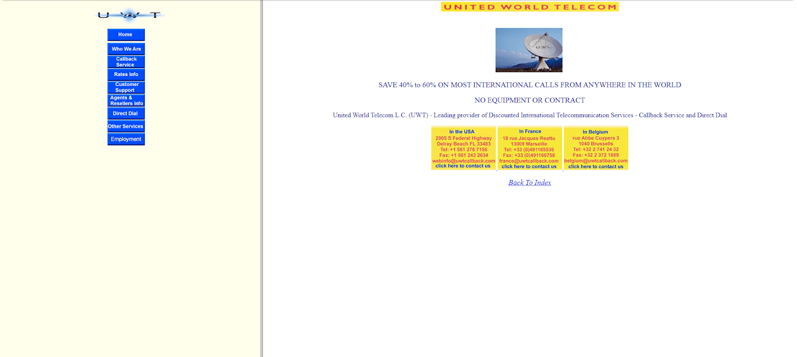 globalcallforwarding first website screenshot