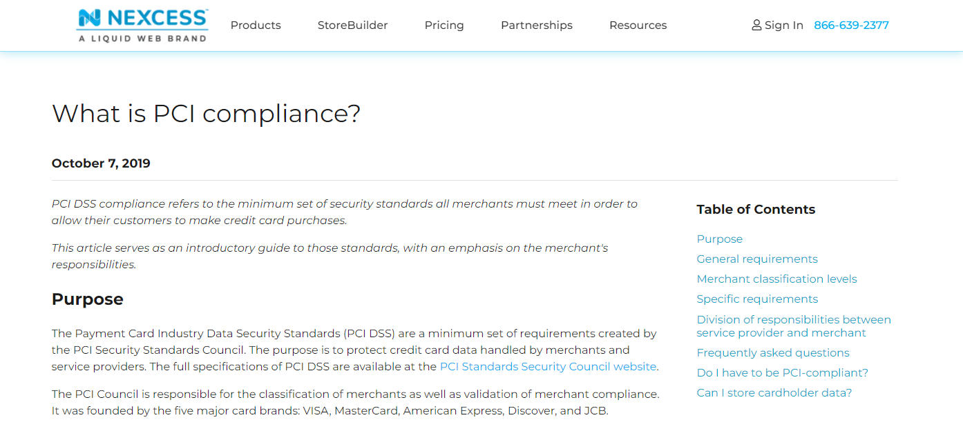 Nexcess' explanation of PCI compliance