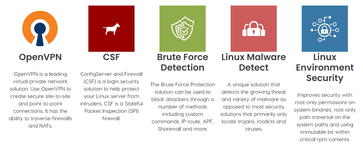 Some of A2 Hosting's security features