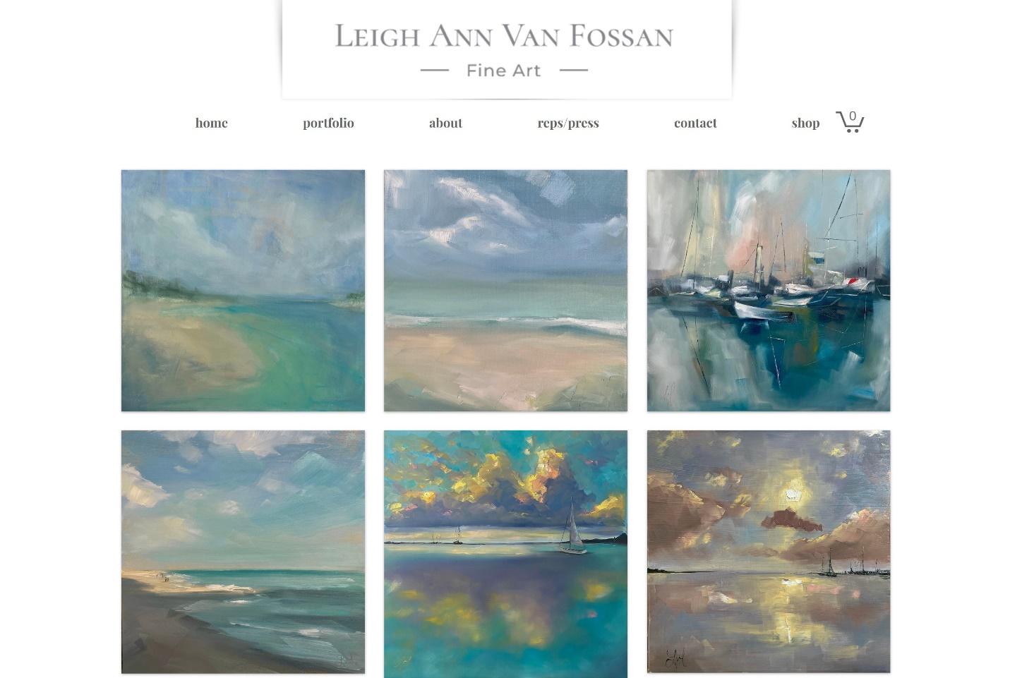 Leigh Ann Van Fossan art portfolio website gallery page.