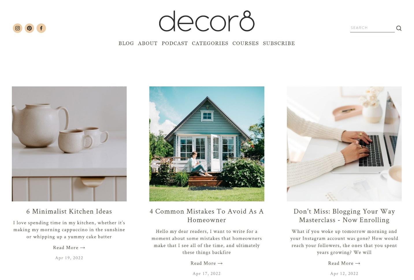 Blog situs web decor8.