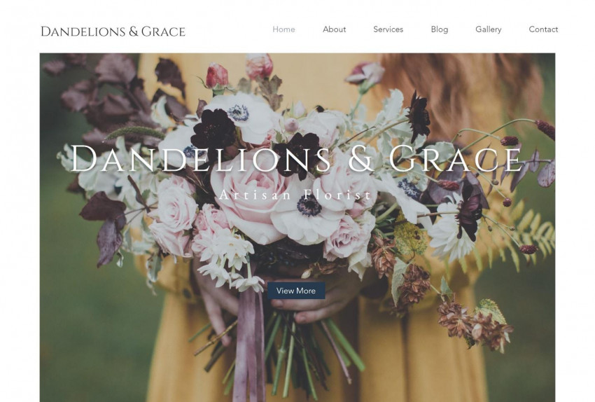 La home page di Dandelions & Grace.