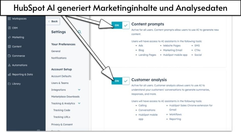 HubSpot AI generiert Marketinginhalte und Analysedaten