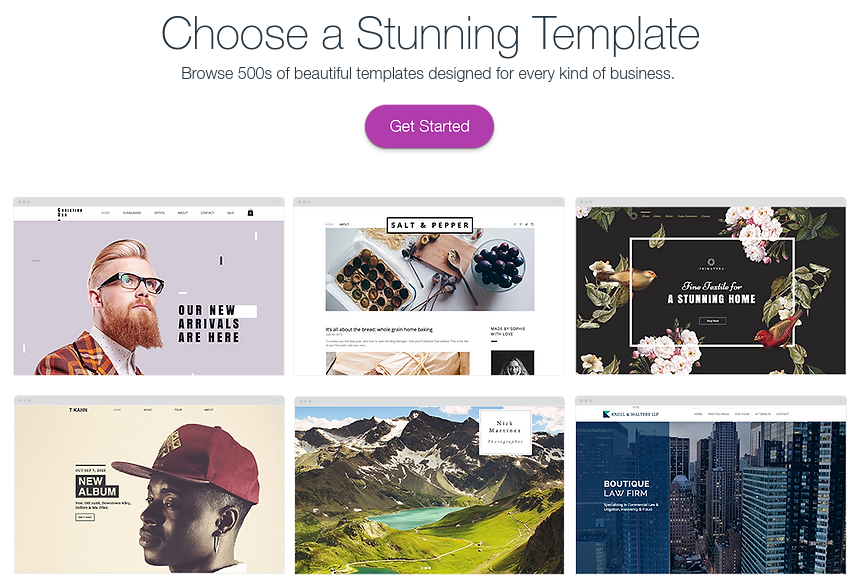 Wix templates examples
