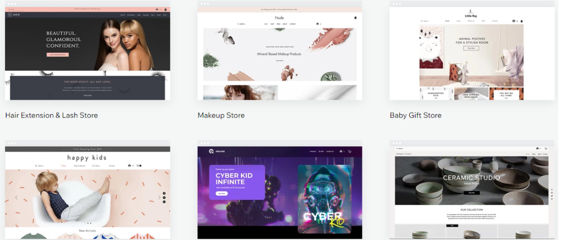 Wix Online Store Templates