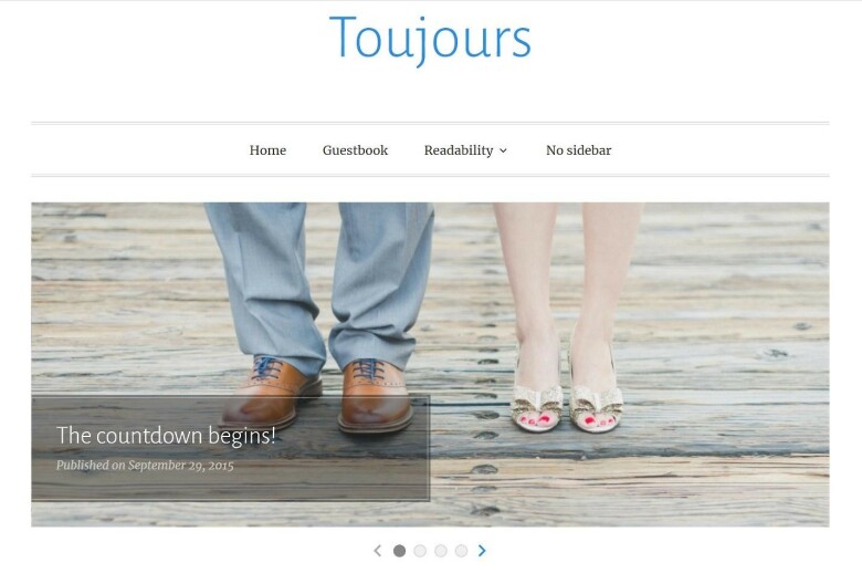 WordPress Toujours wedding theme.