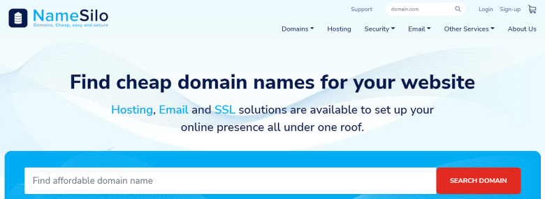 NameSilo offers domain name registration and other services