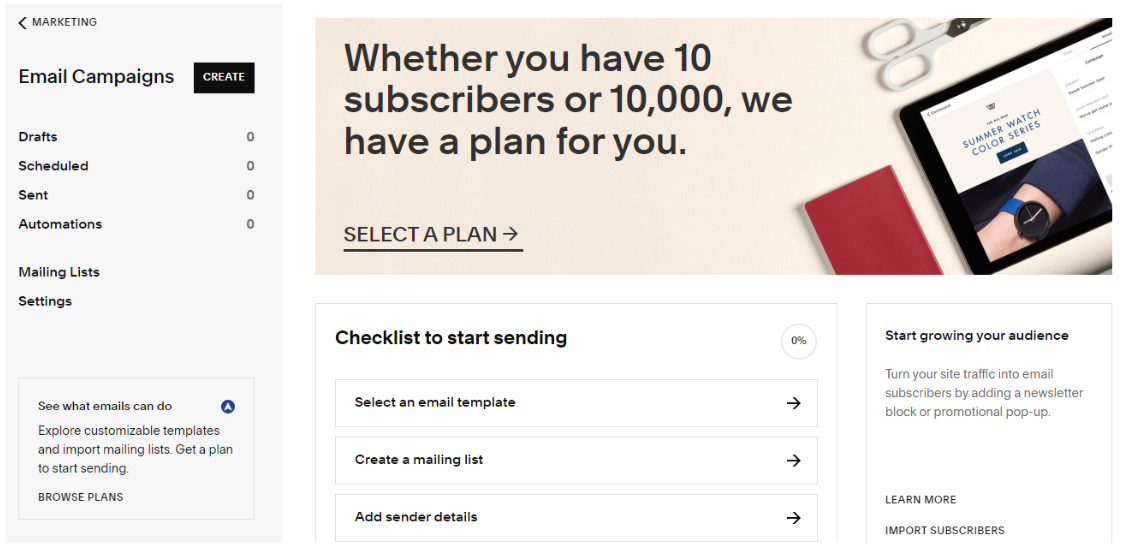 Squarespace Email Campaigns