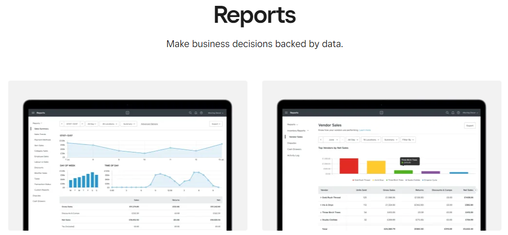 Square's business management software