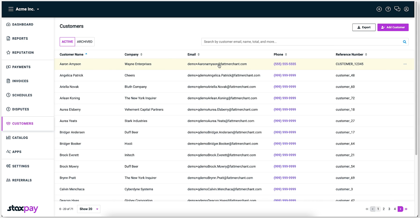 Stax's business management software