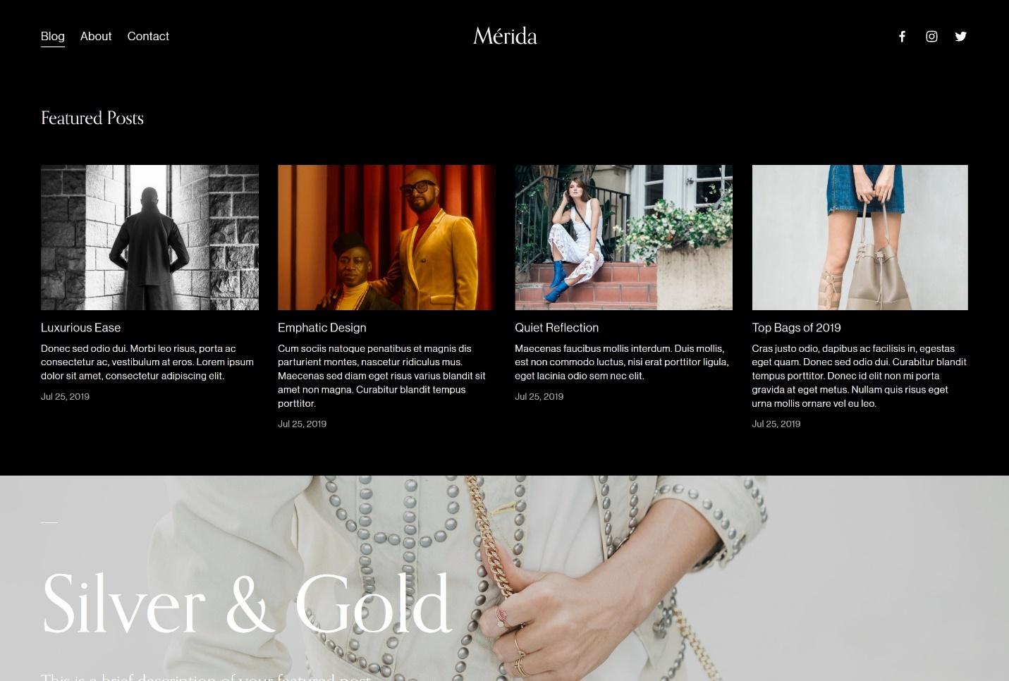 Squarespace Merida template.