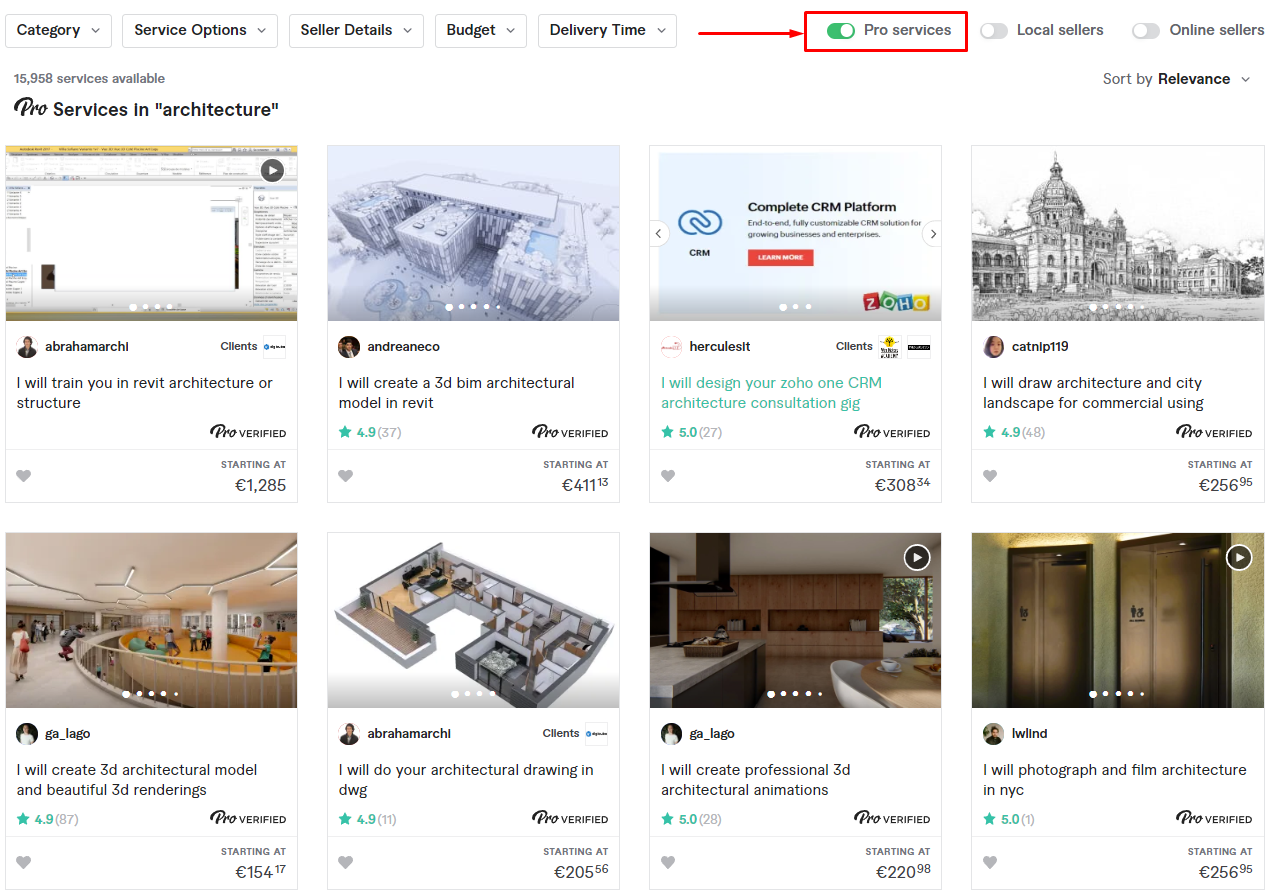 Fiverr Pro marketplace