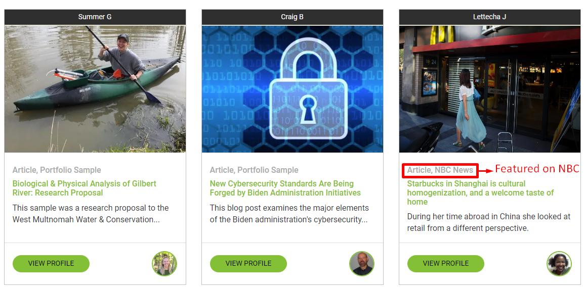 Writer Access featured profiles