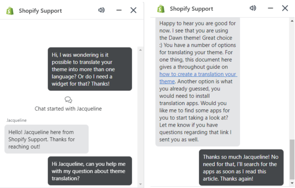 Shopify Live Chat Support