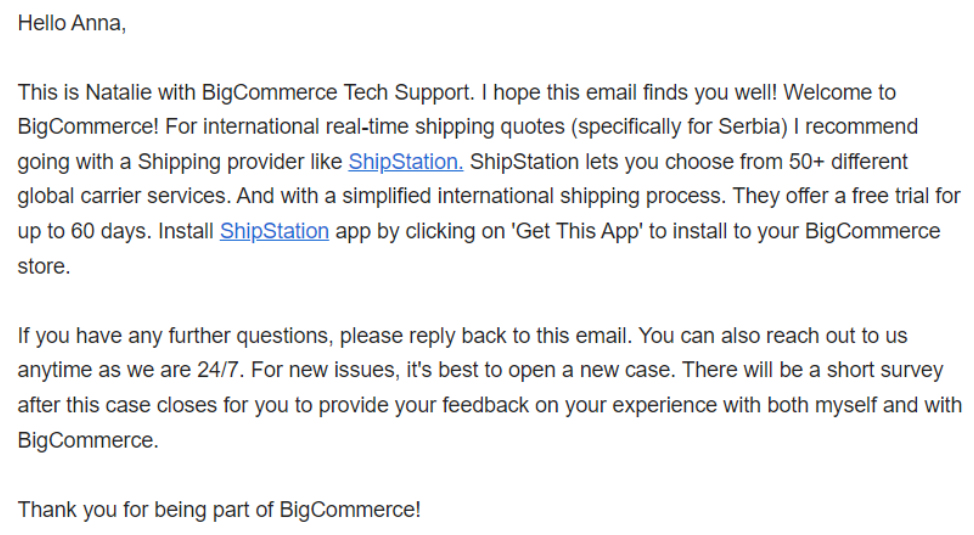 BigCommerce Email Support