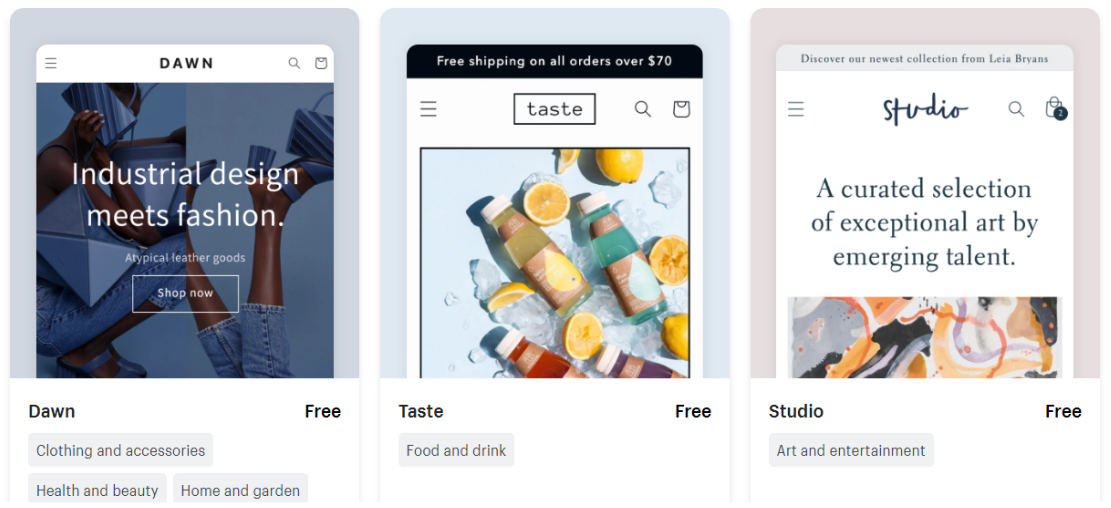 Shopify Free Themes