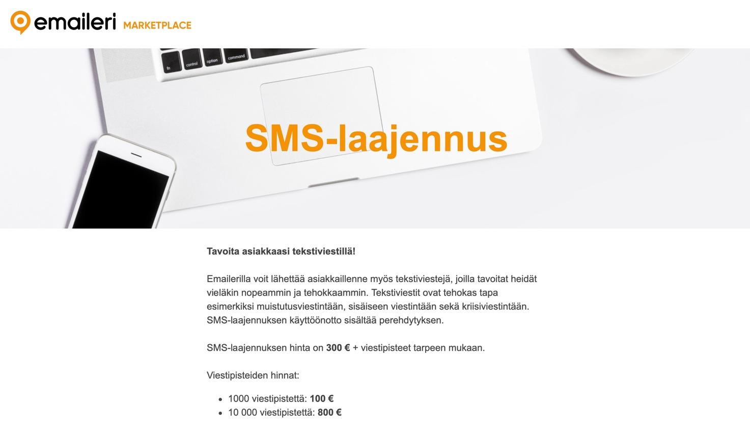 Emaileri SMS-laajennus