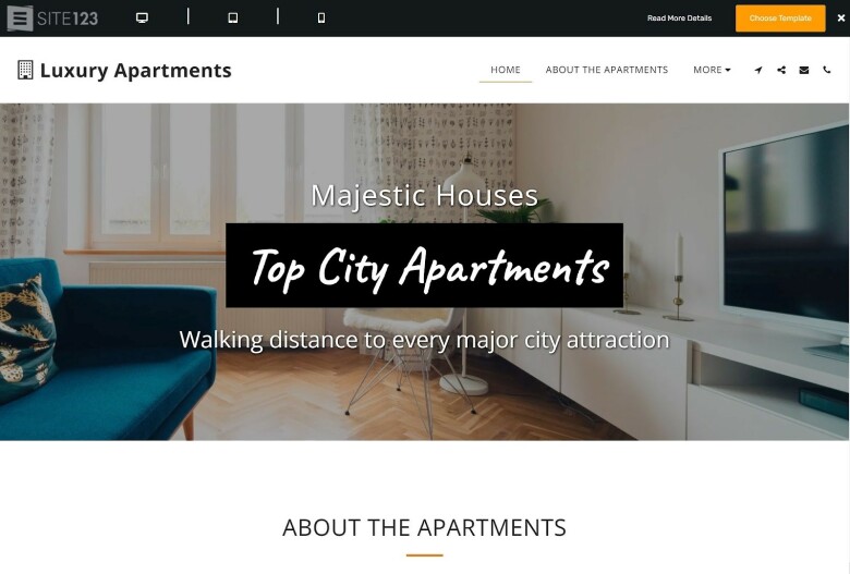 SITE123 Luxury Apartments template.