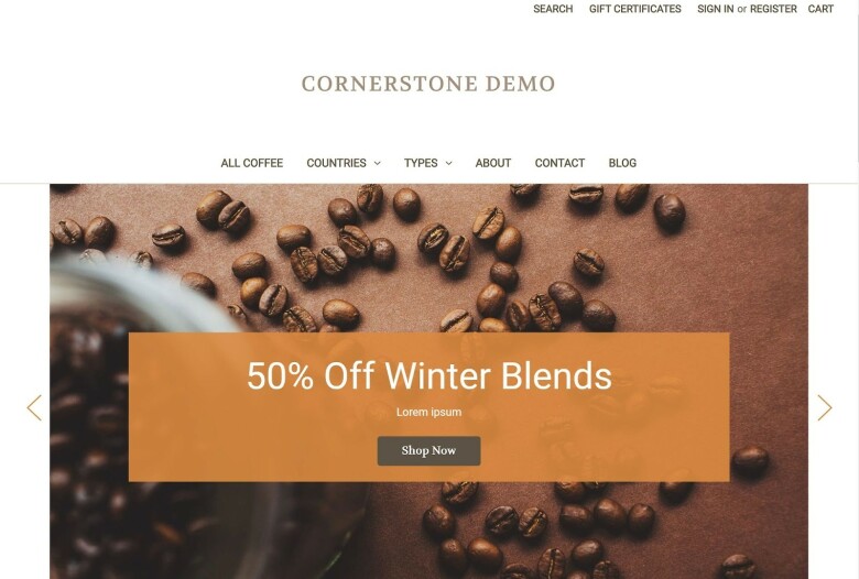 BigCommerce Cornerstone - Warm free theme