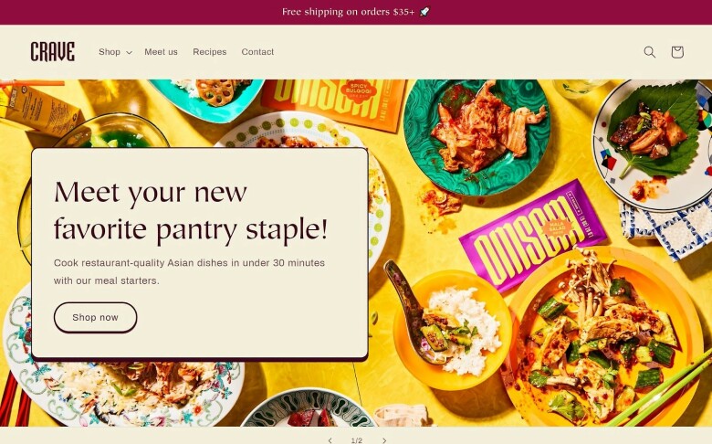 Shopify free Crave theme.