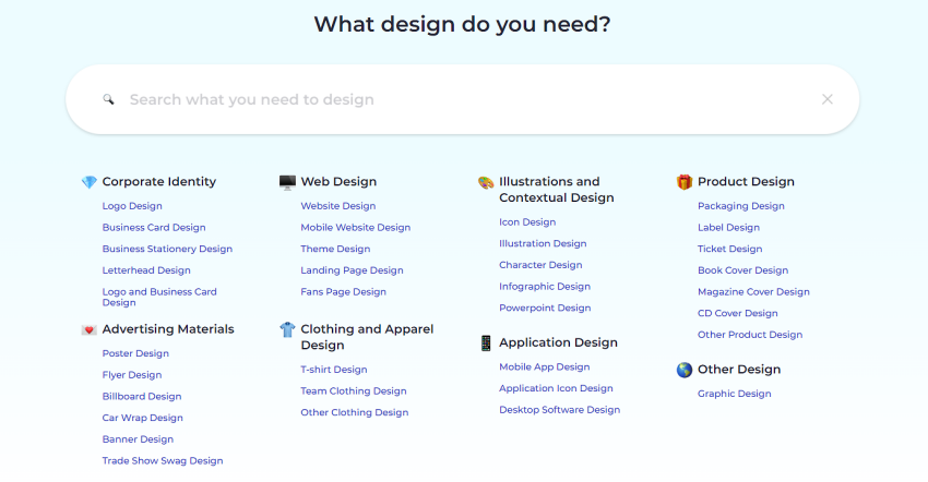 DesignContest - designer categories