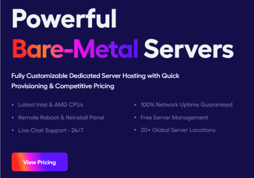RedSwitches' bare metal servers are fully customizable