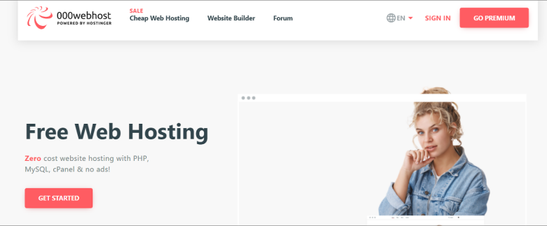 000webhost's homepage