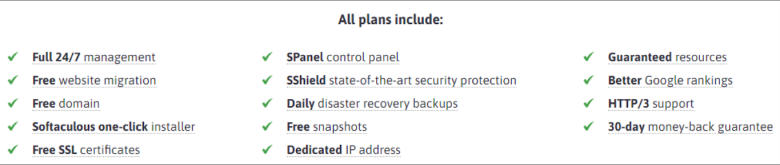 Feature list for Scala Hosting's managed VPS